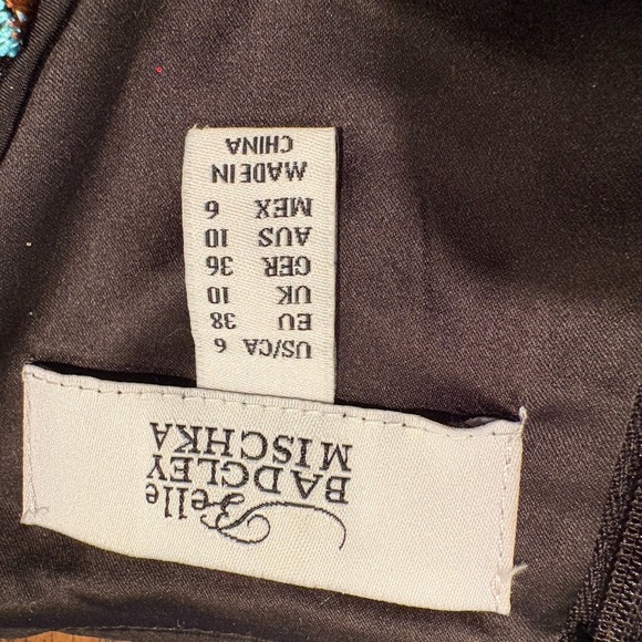 Badgley Mischka Formal Gown Embroidered Maxi Blue Sz 6 Dress Sleeveless - Picture 8 of 9